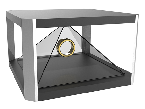 360 degree showcase holographic 3d pyramid hologram display