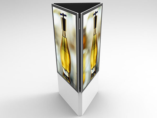 3sided lcd digital signage free standing player