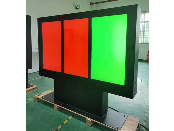 Outdoor kioosk lcd advertising player display three screens